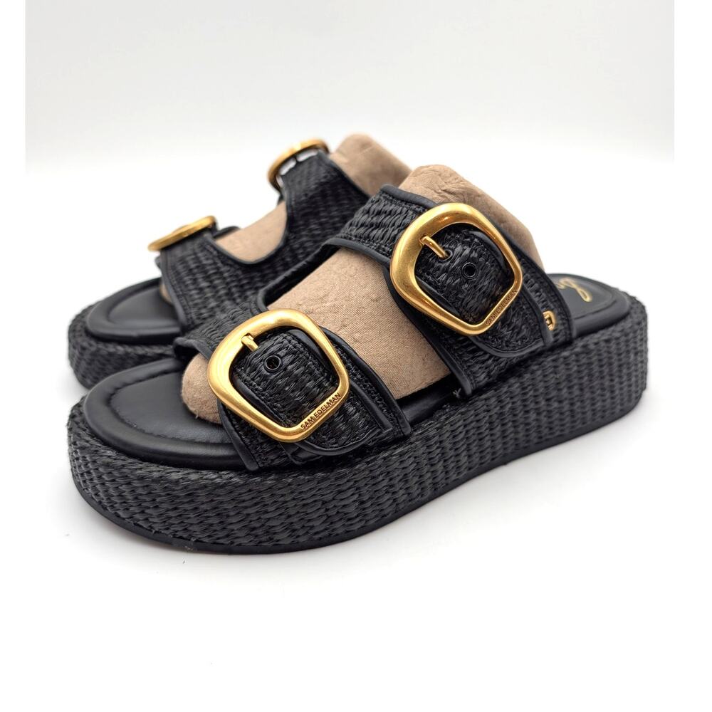 Sam Edelman Nerissa Platform Slide Sandals Women's Black Size US7.5M EU38